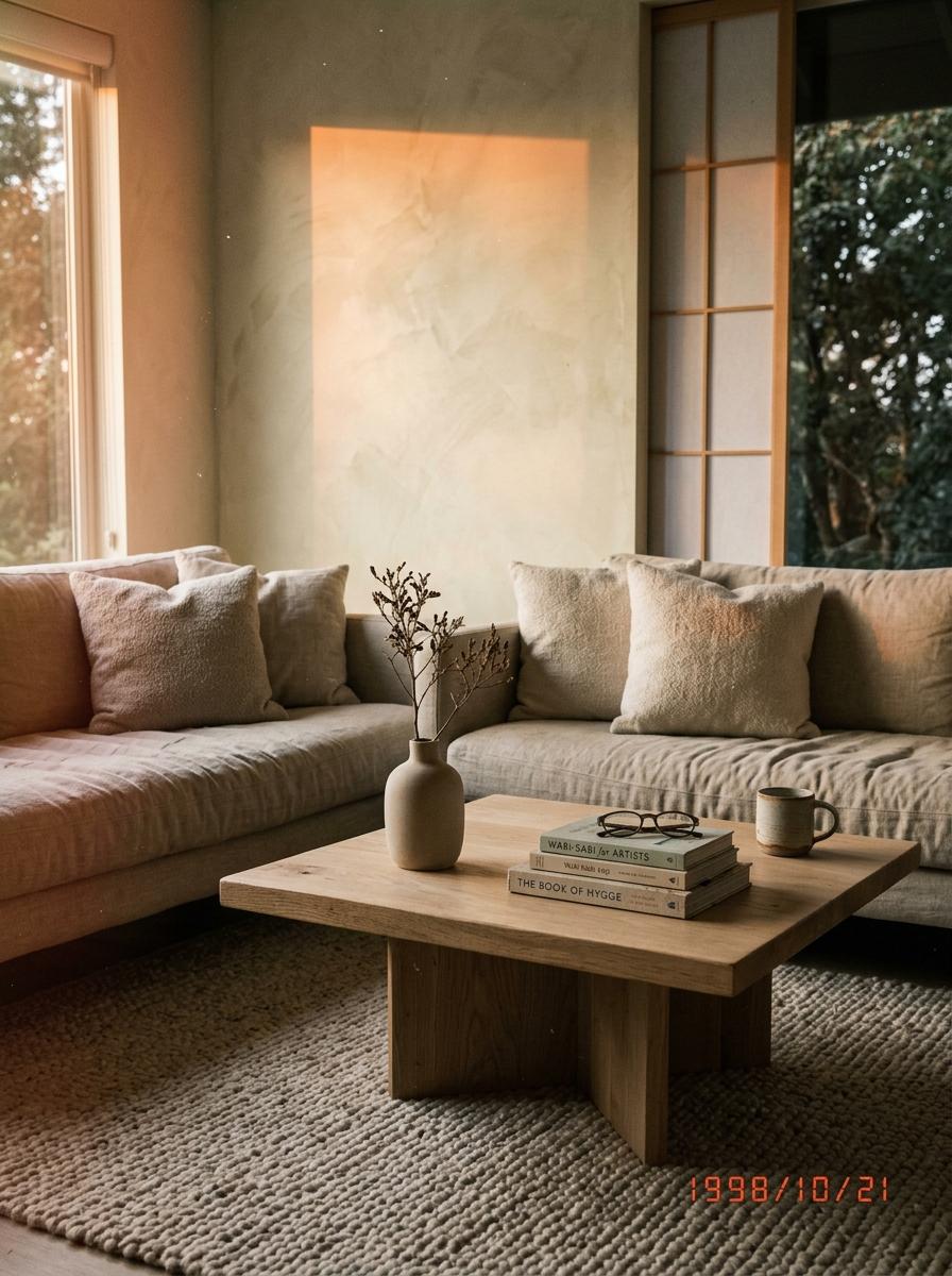 Minimalist Textures For A Neutral Japandi Living Room