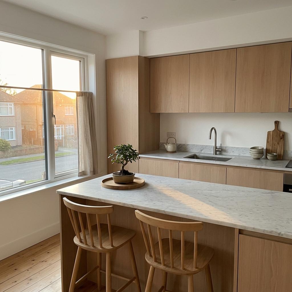 Minimalist White Japandi Kitchen Design