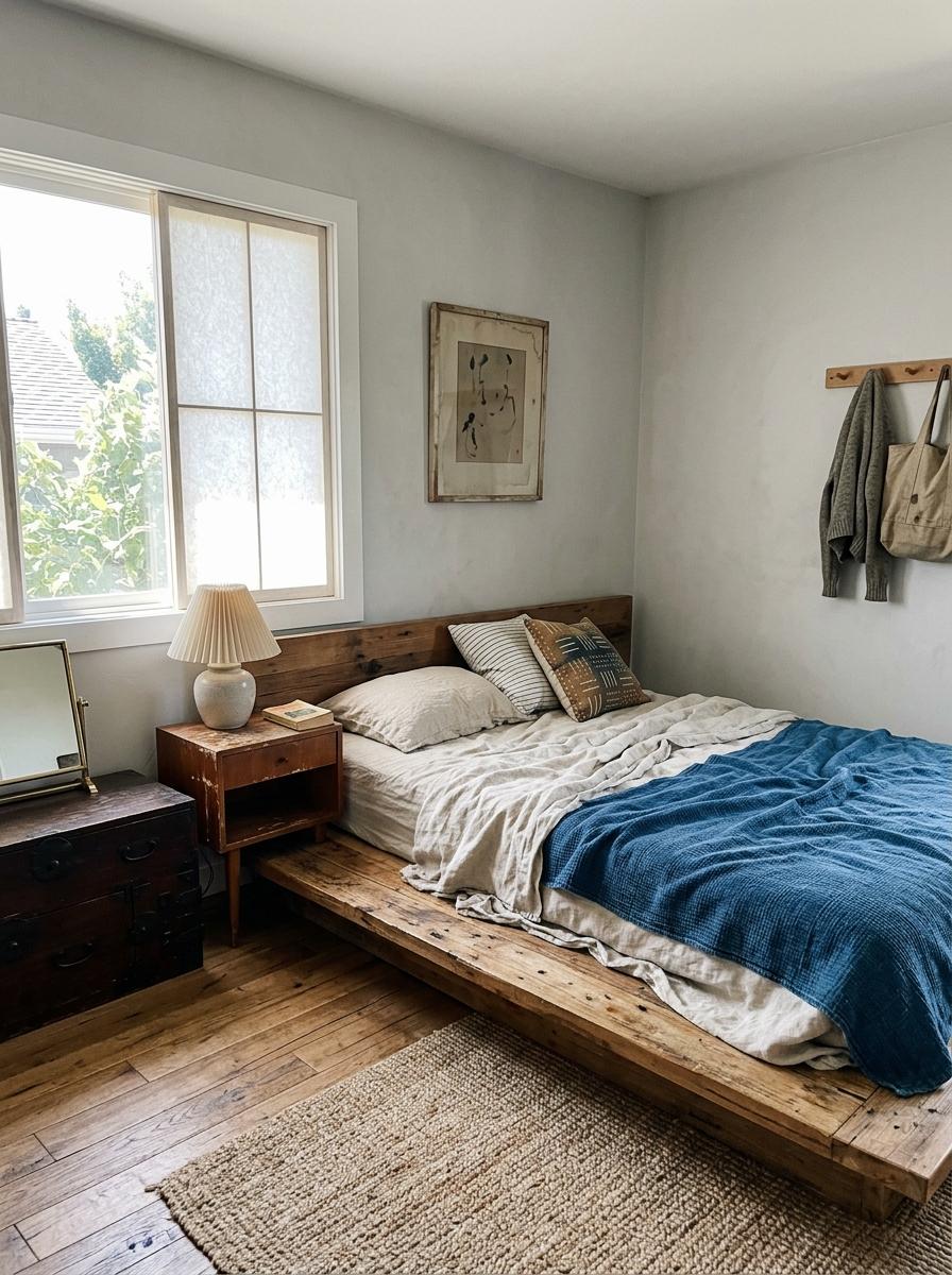Mix And Match Vintage Finds In This Japandi Style Bedroom