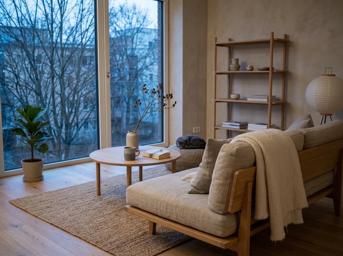 Modern Elegance Defined In A Warm Japandi Living Room