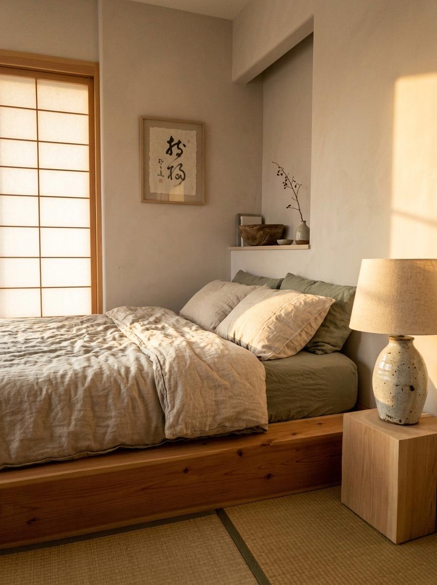 Modern Furniture Meets Tradition In This Japandi Guest Room