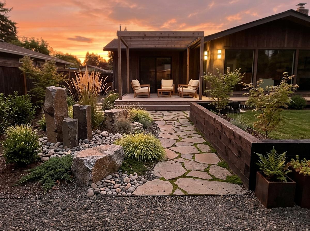 Modern Japandi Backyard Landscaping Ideas
