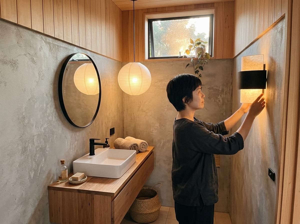 Modern Japandi Bathroom Lighting Ideas For A Small Home