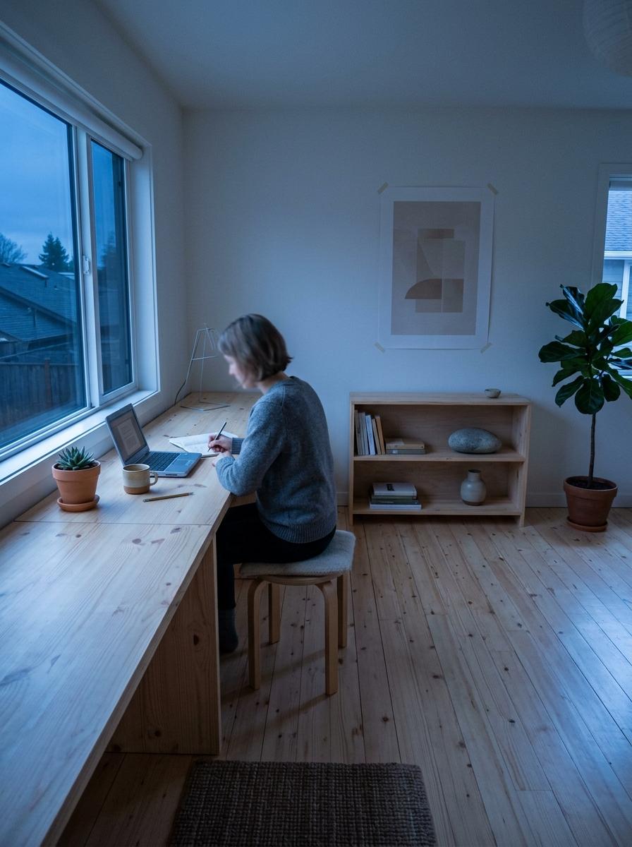 Modern Minimalism Meets Function In This Japandi Office