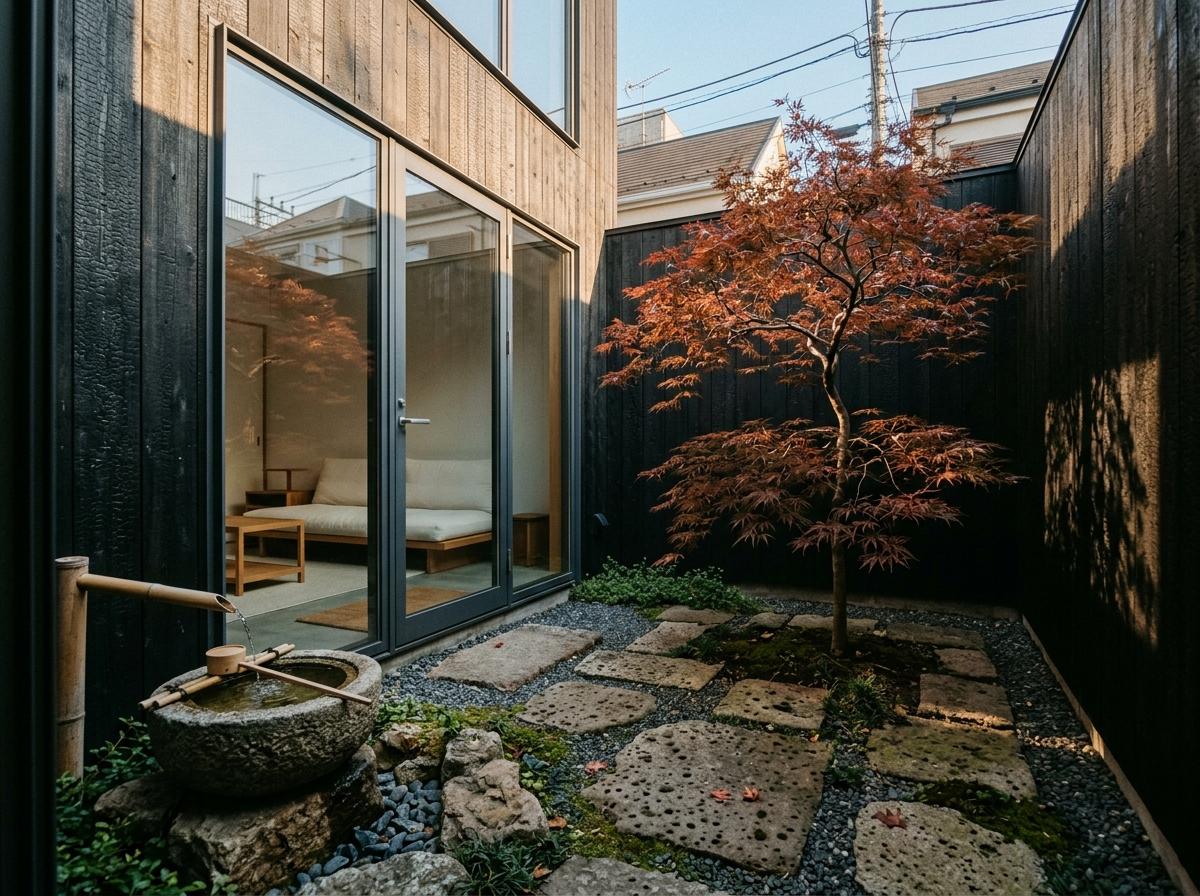Modern Minimalism Meets Nature In A Japandi Courtyard