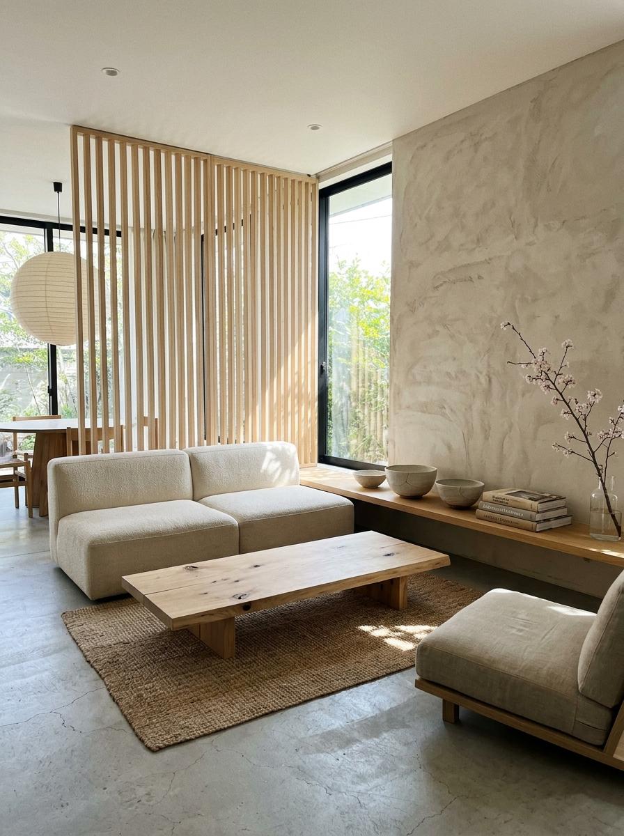 Modern Minimalism Meets The Natural Japandi Living Room
