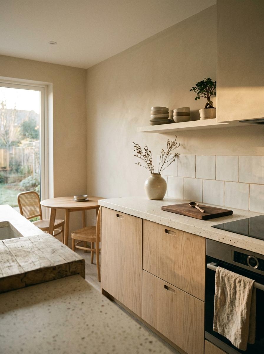 Modern Minimalist Neutral Japandi Kitchen Design