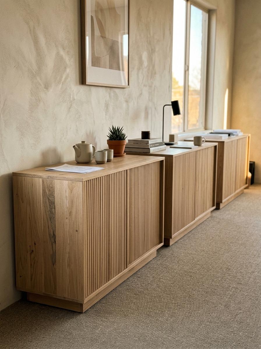 Modern Office Credenzas With A Distinct Japandi Influence