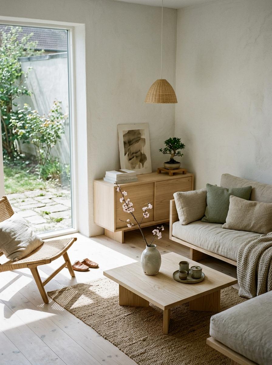 Natural Elegance In A Japandi Living Room