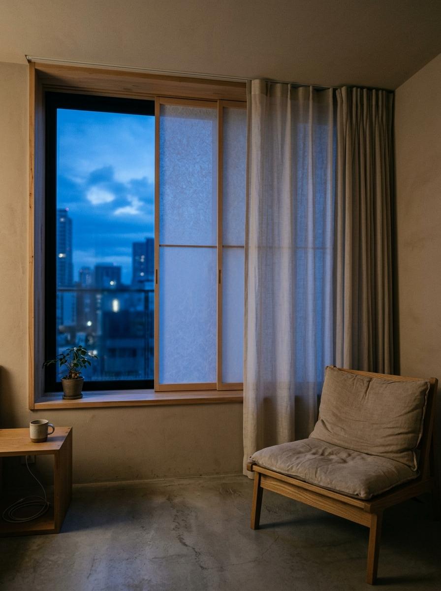 Natural Light And Minimalist Japandi Window Treatments