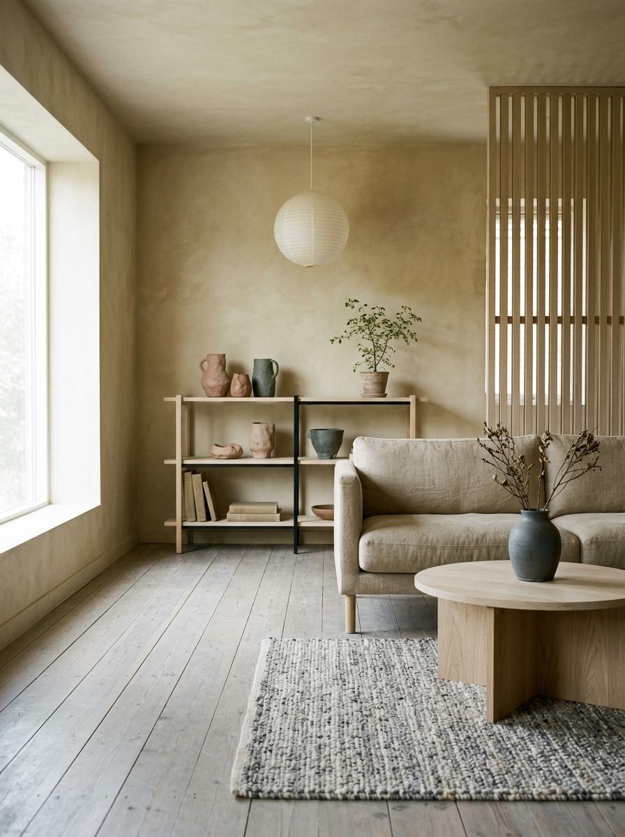 Natural Light Illuminates A Muted Japandi Color Palette