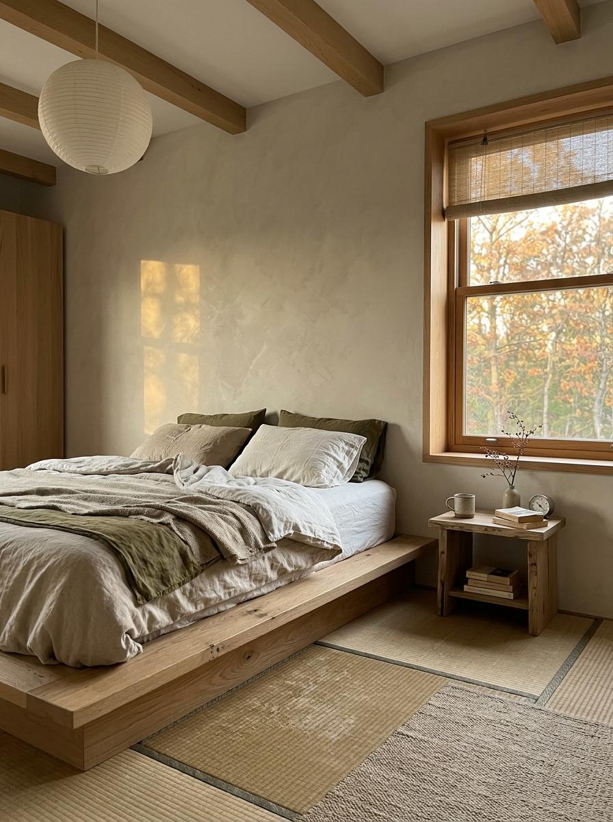 Natural Materials For A Modern Master Bedroom Japandi Atmosphere