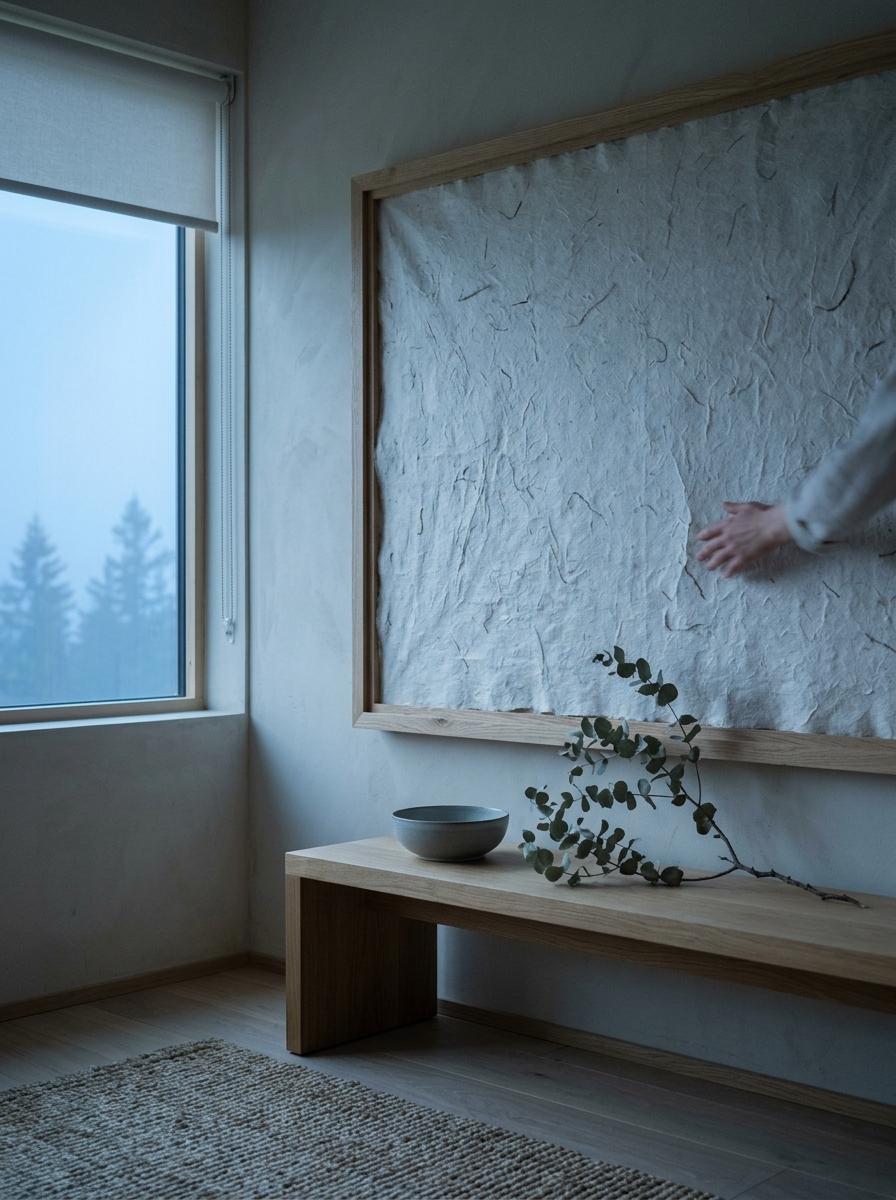 Natural Washi Paper Accents For Depth In Japandi Design