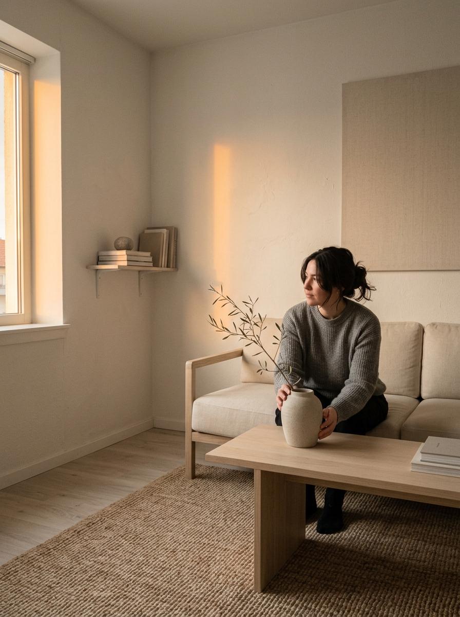 Neutral Color Palettes For A Minimalist Small Japandi Living Room