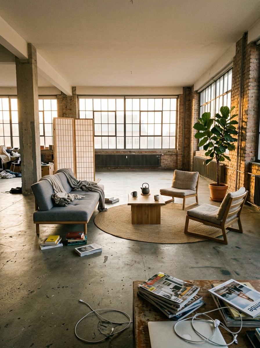 Open Plan Living With A Classic Japandi Living Room Touch