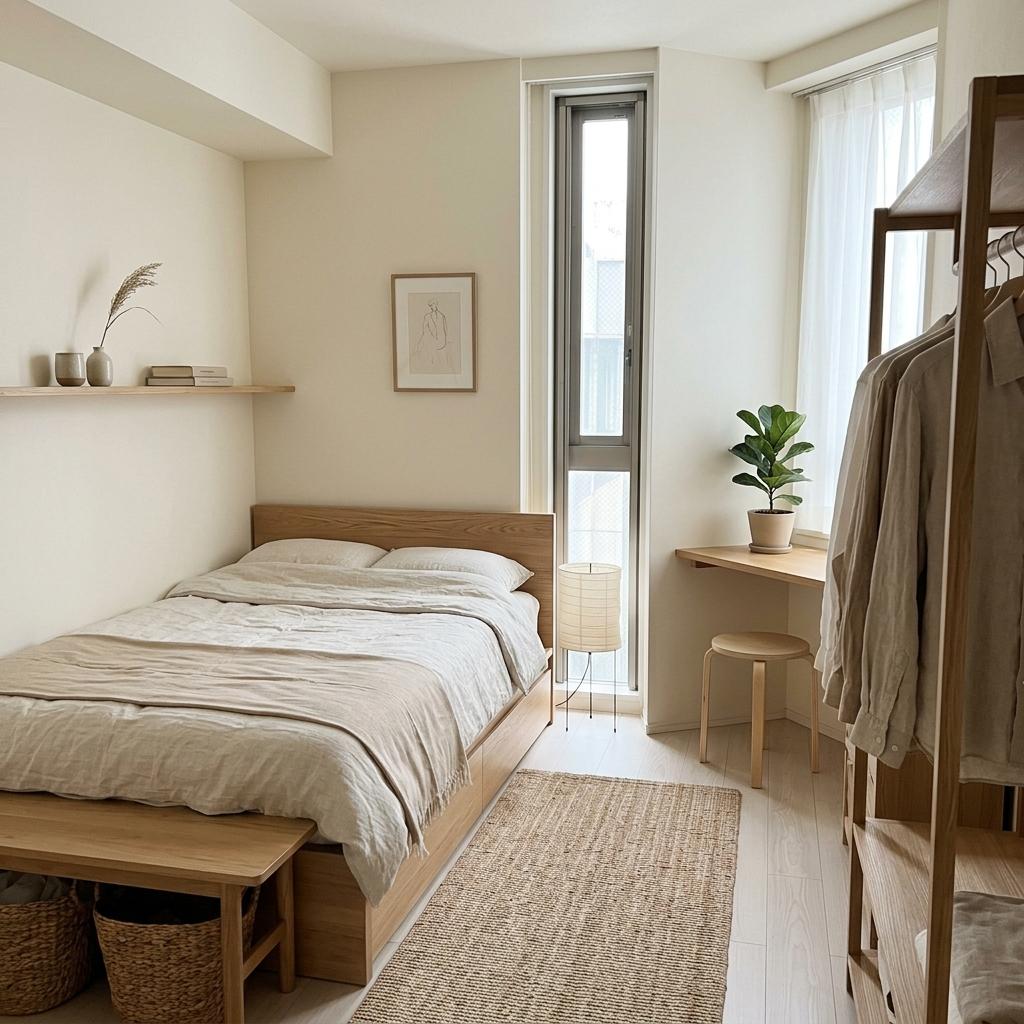 Optimizing Every Corner In A Japandi Small Bedroom