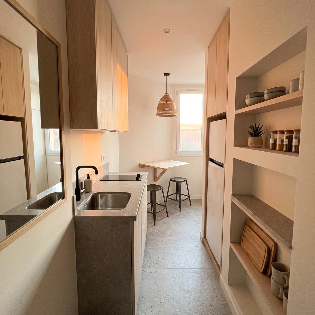 Optimizing Limited Space In Small Japandi Kitchen Layout