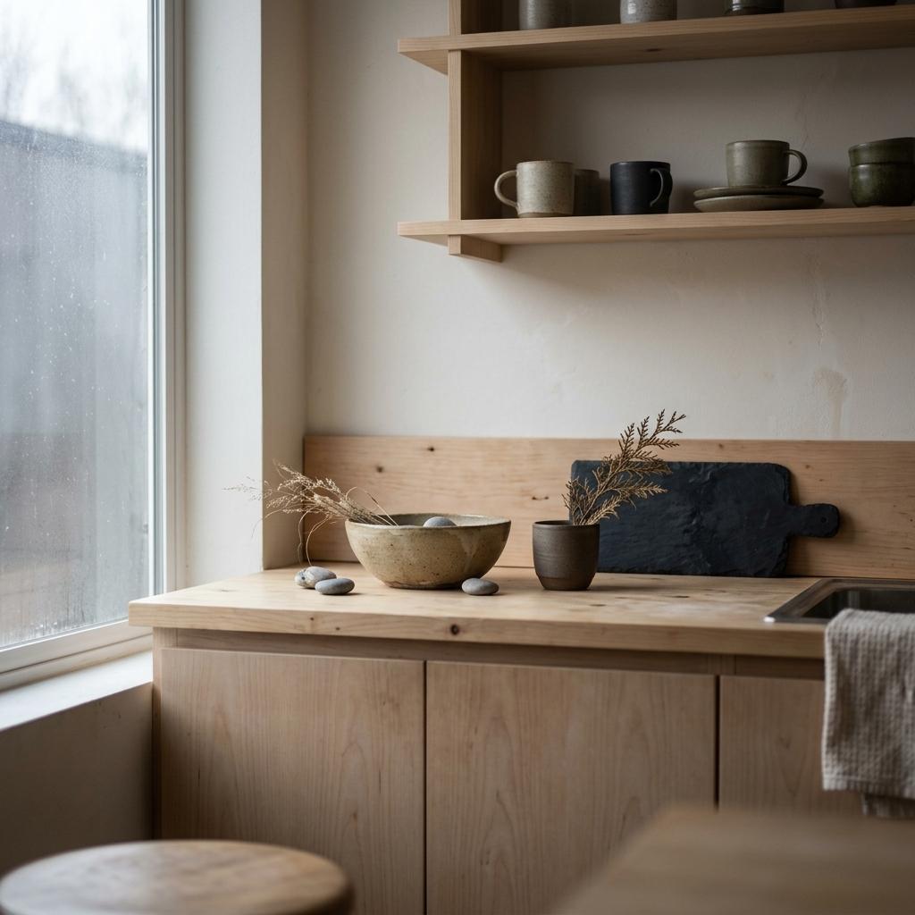 Organic Elements For A Modern Neutral Japandi Kitchen