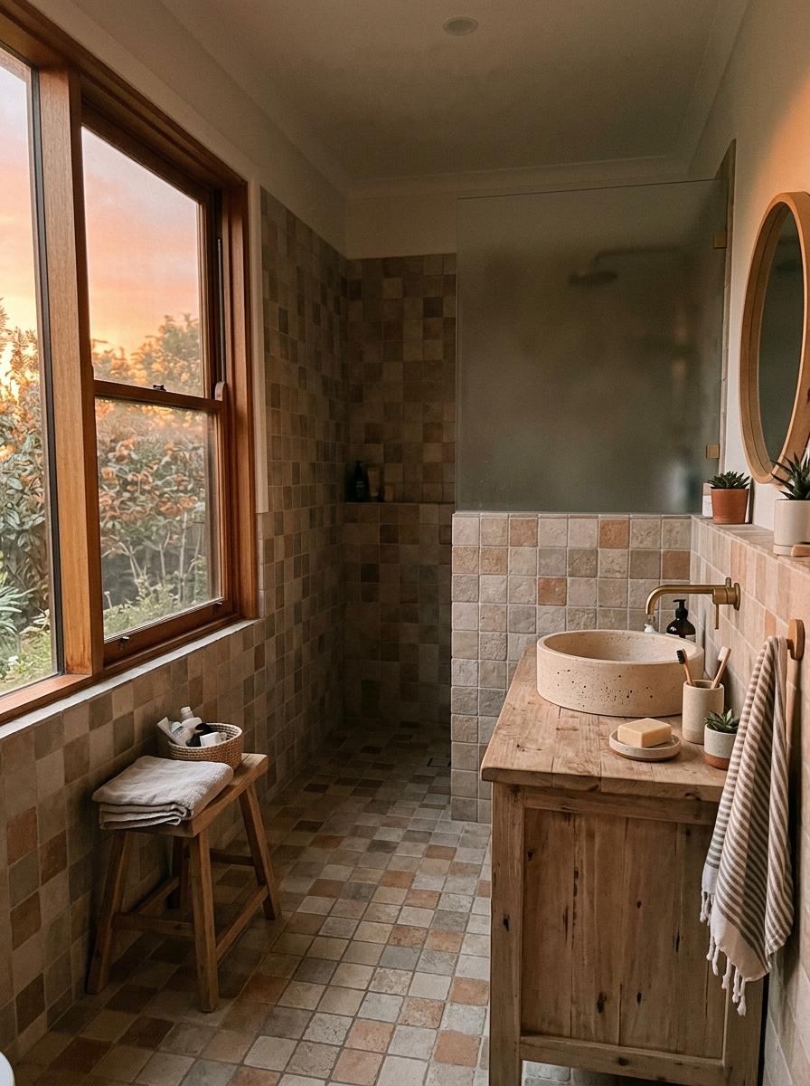 Organic Living: Inside A House Defined By Japandi Bathroom Tiles