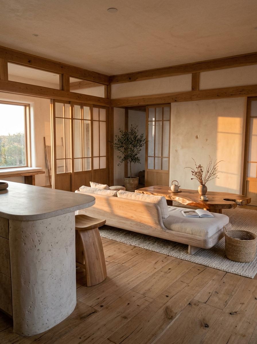 Organic Shapes Defining A Unique Japandi Interior Design Direction