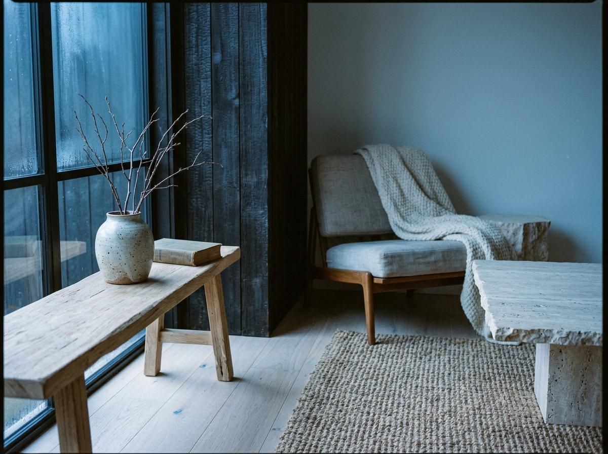 Organic Textures Meet Modern Japandi Interior Design