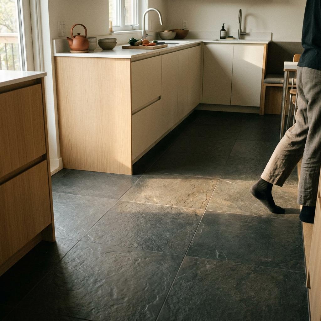 Picture Perfect: A Modern Kitchen With Japandi Kitchen Floor Tiles