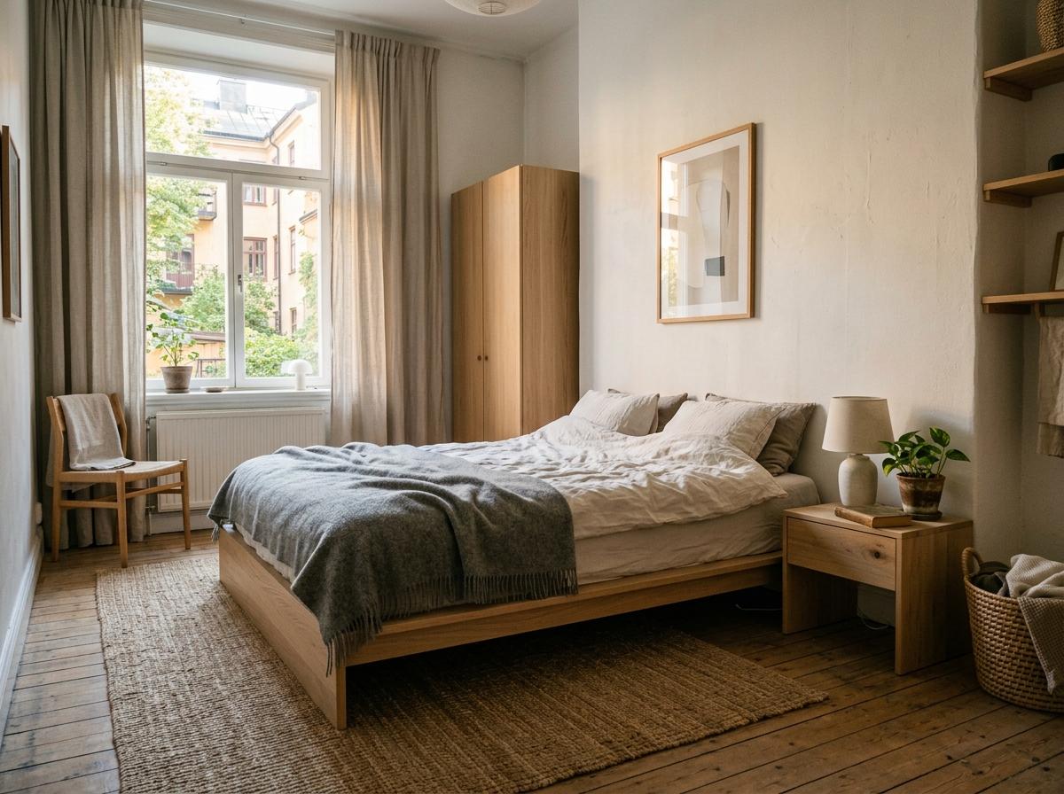 Picture Perfect: A Scandinavian Bedroom Infused With Japandi Style