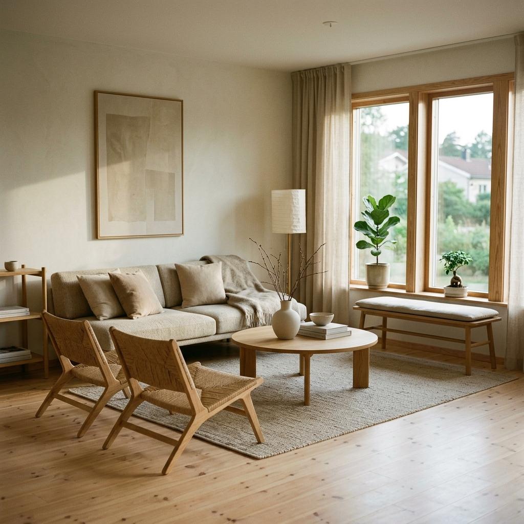 Picture Perfect: A Soft Toned Neutral Japandi Living Room