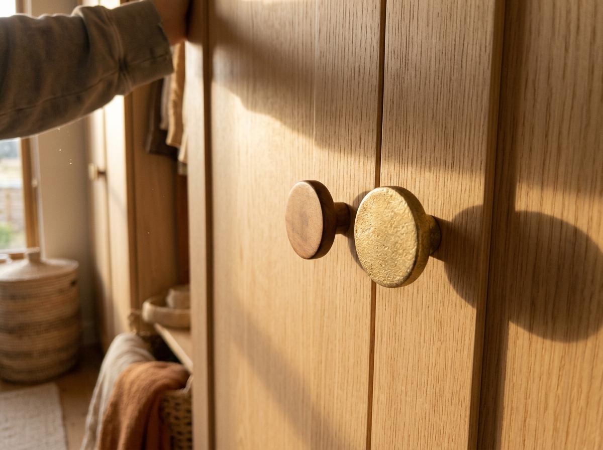 Polished Aesthetic Of Circular Japandi Cabinet Knobs