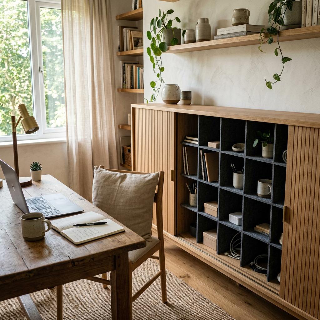 Premium Storage Furniture For A Modern Japandi Home Office
