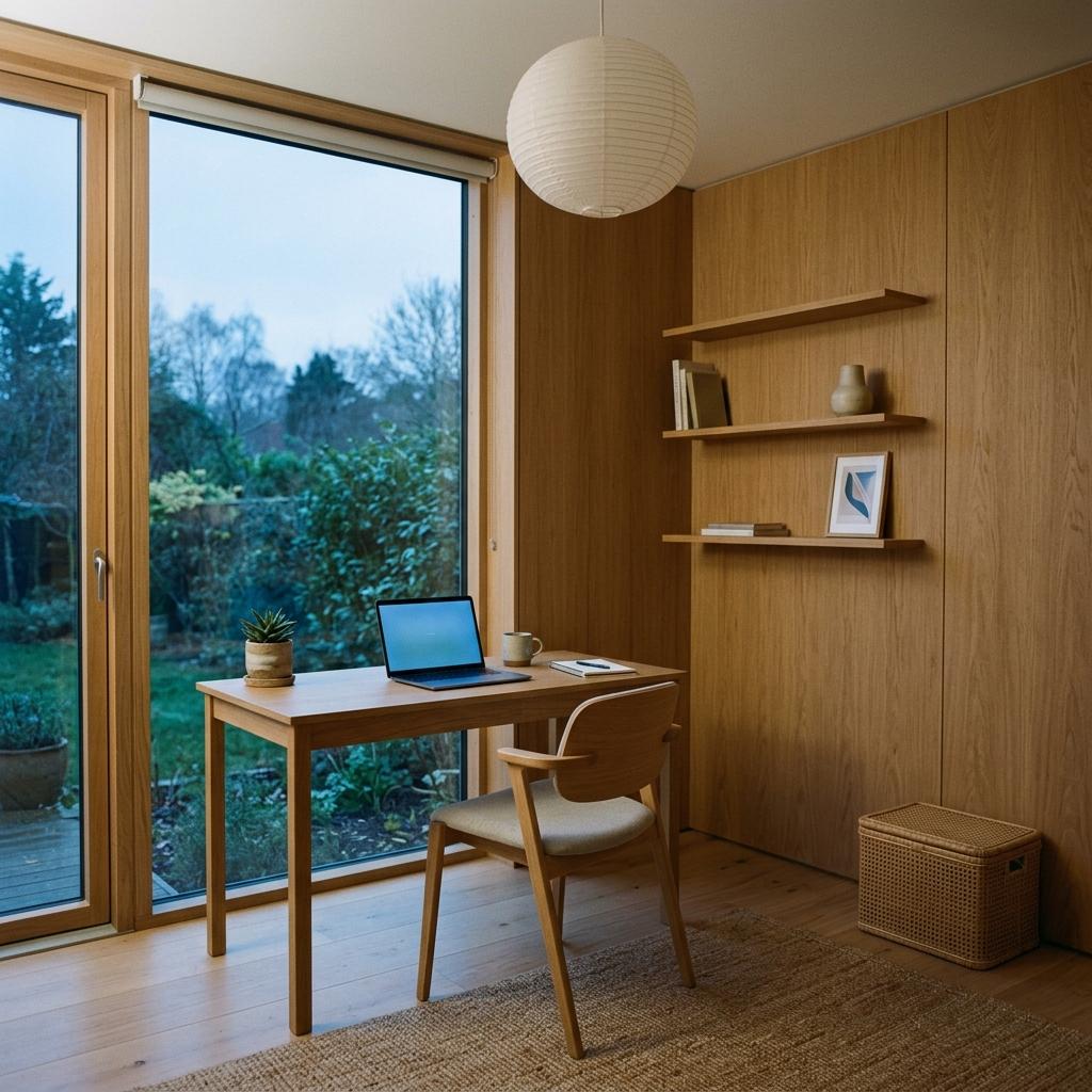 Productive Haven: A Spare Bedroom Turned Zen Japandi Office
