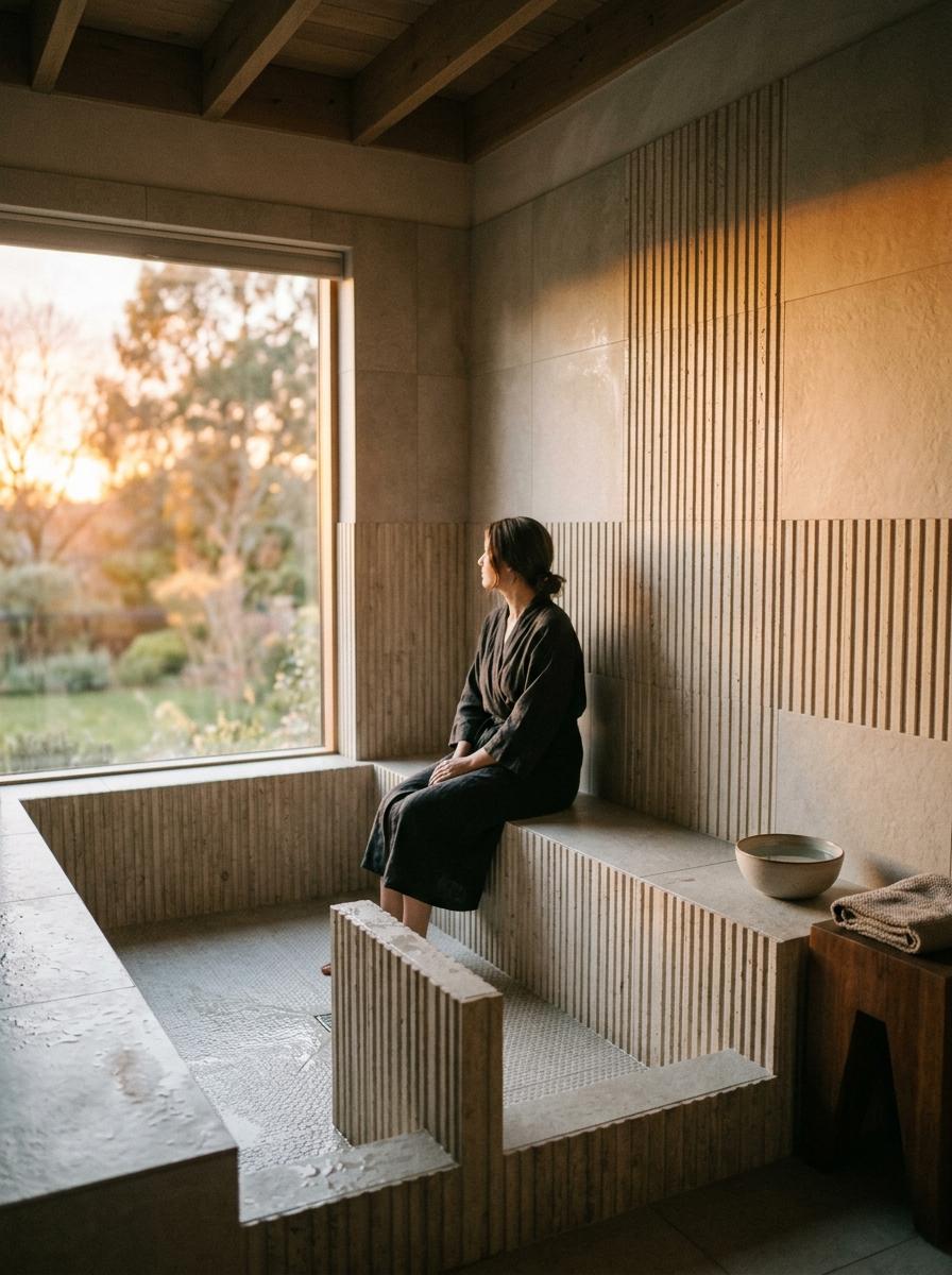 Pure Form: A Sanctuary Built From Textured Japandi Bathroom Tiles