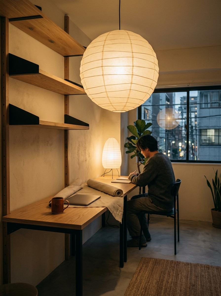 Quiet Sophistication Within A Japandi Office Color Scheme