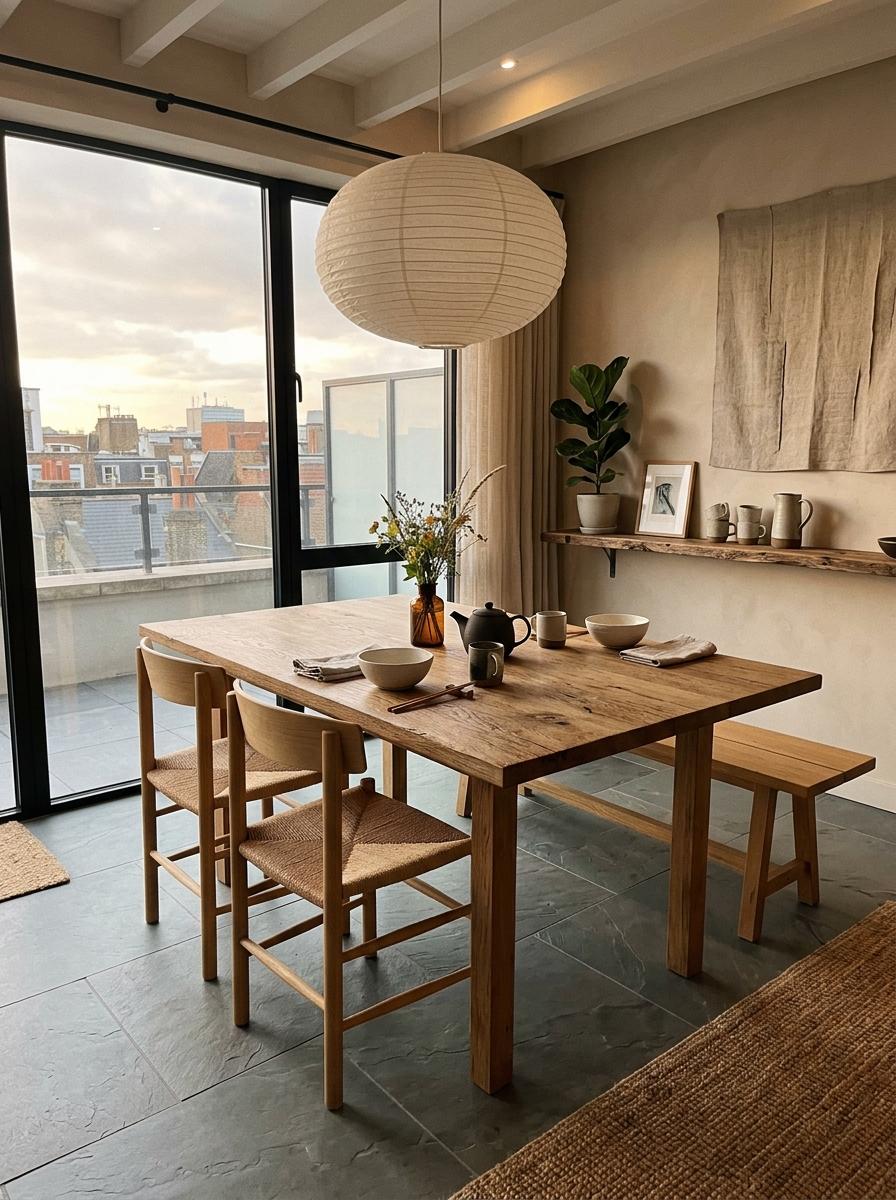 Refined Simplicity Found In A Modern Japandi Dining Room