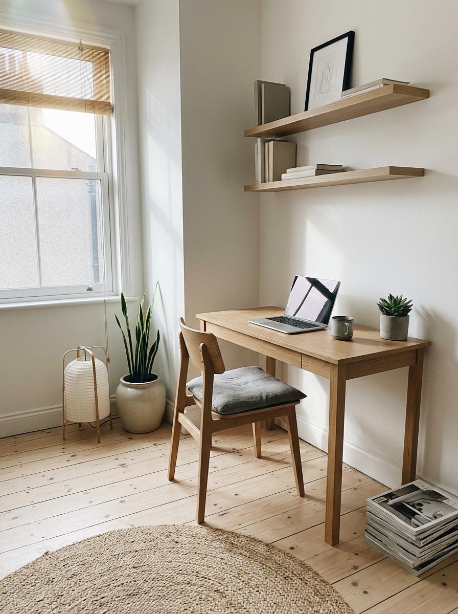 Refined Simplicity Found In This Small Japandi Office