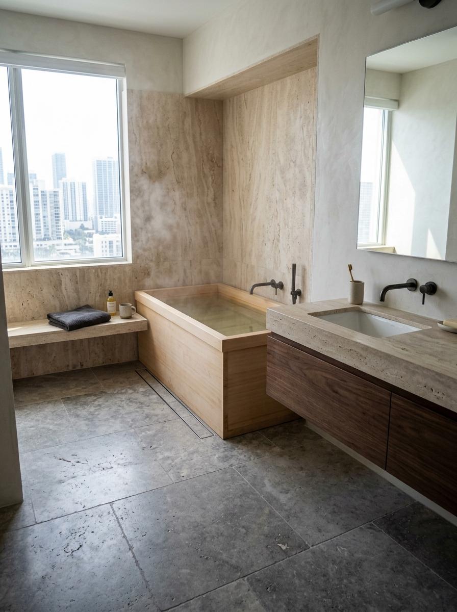Refined Simplicity Meets Luxury In This Japandi Master Bathroom
