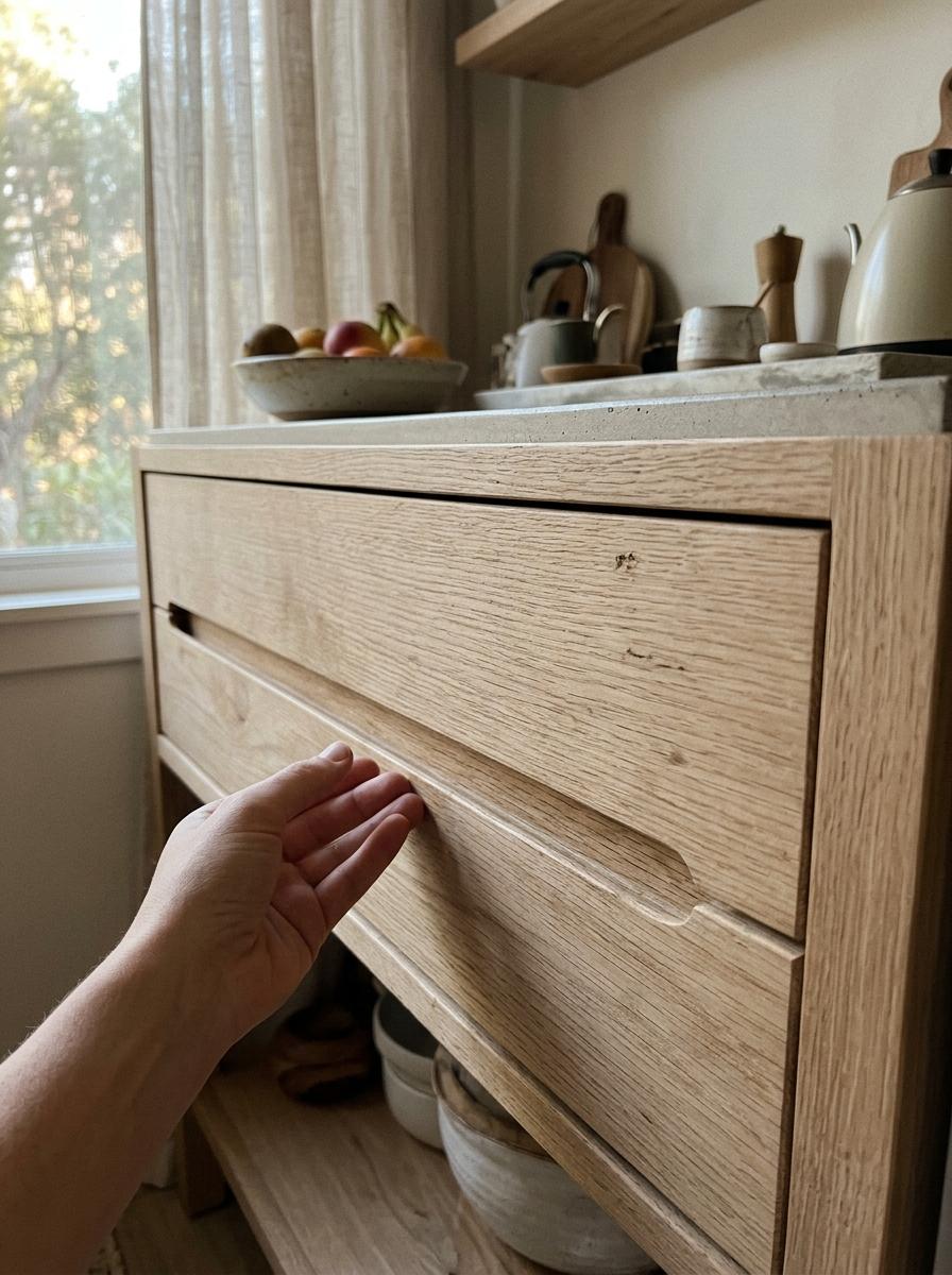Refined Simplicity Through Low Profile Japandi Cabinet Pulls