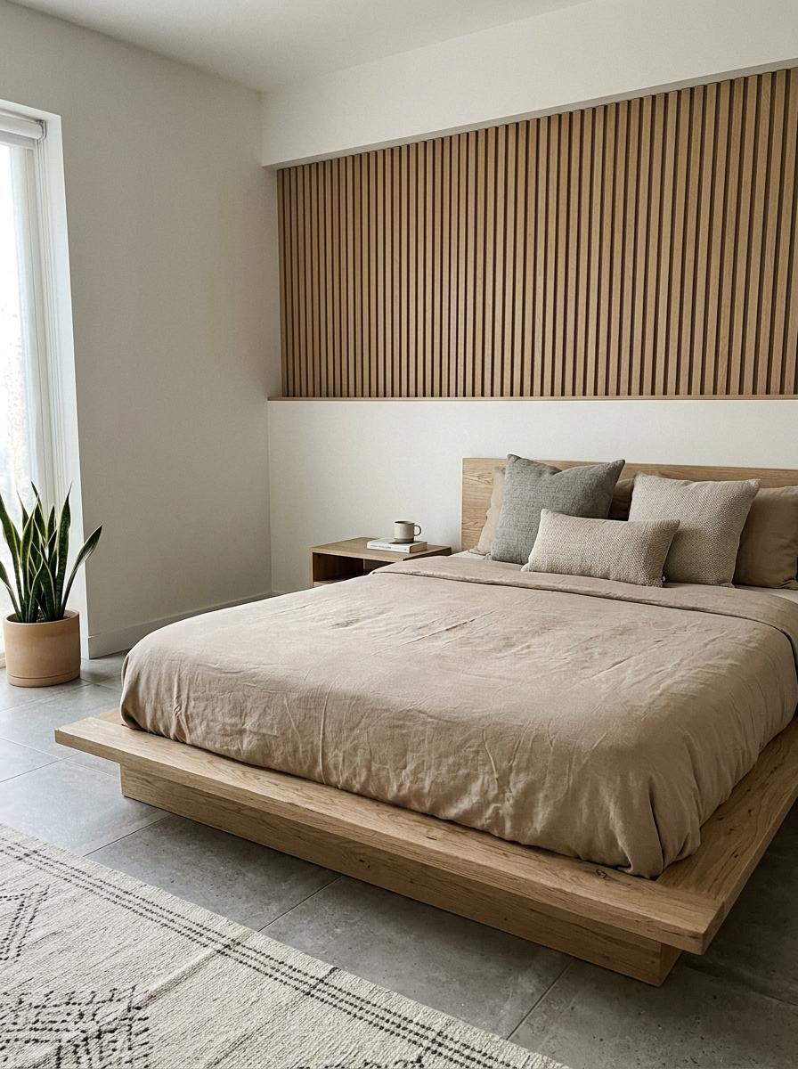 Refined Textures Found In A Modern Japandi Bedroom