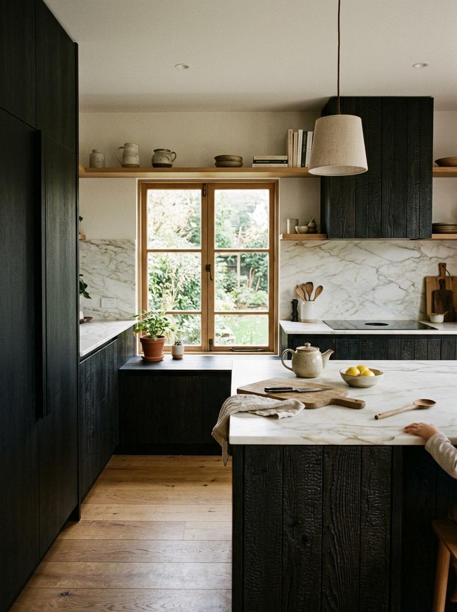 Refined Textures Meet Luxury Japandi Kitchen Style