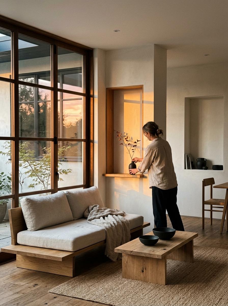 Refining The Aesthetic Of A Sleek Japandi Living Room