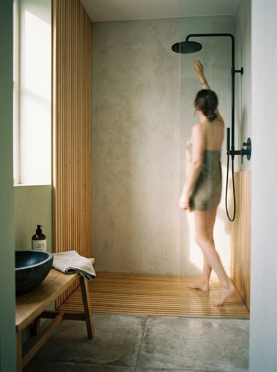 Refresh Your Morning Inside This Japandi Bathroom Shower