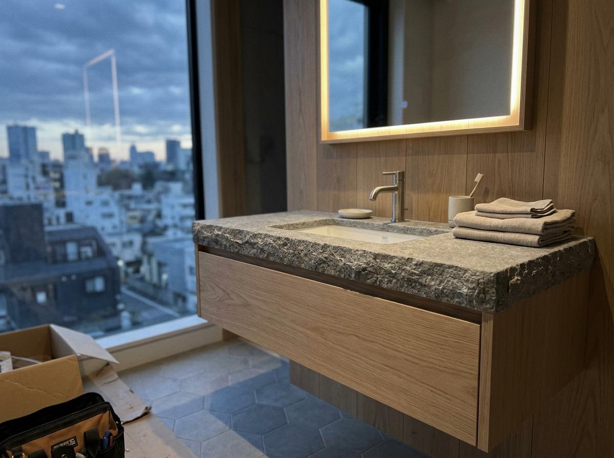 Refresh Your Suite With A Contemporary Japandi Bathroom Vanity