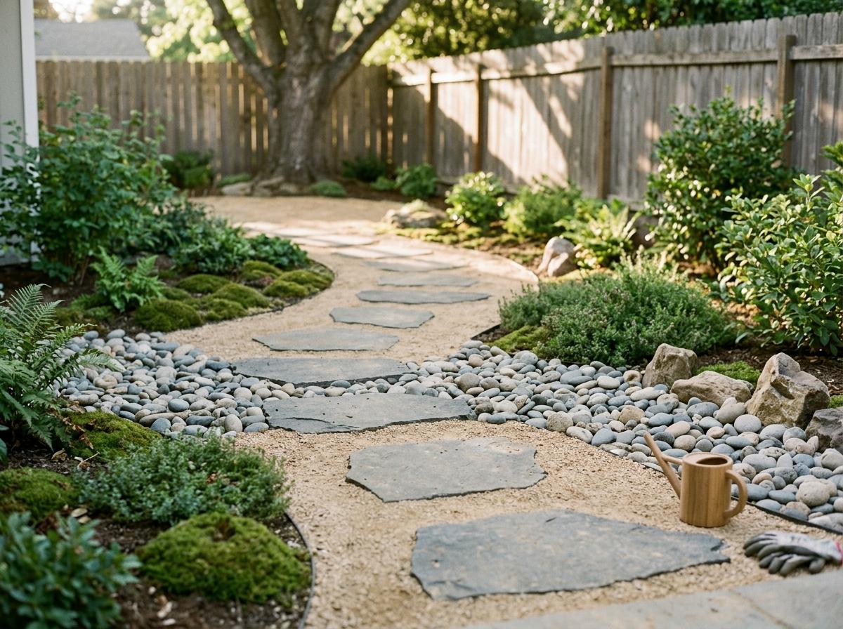 Refreshing Garden Path Ideas Using Japandi Gravel Garden Materials