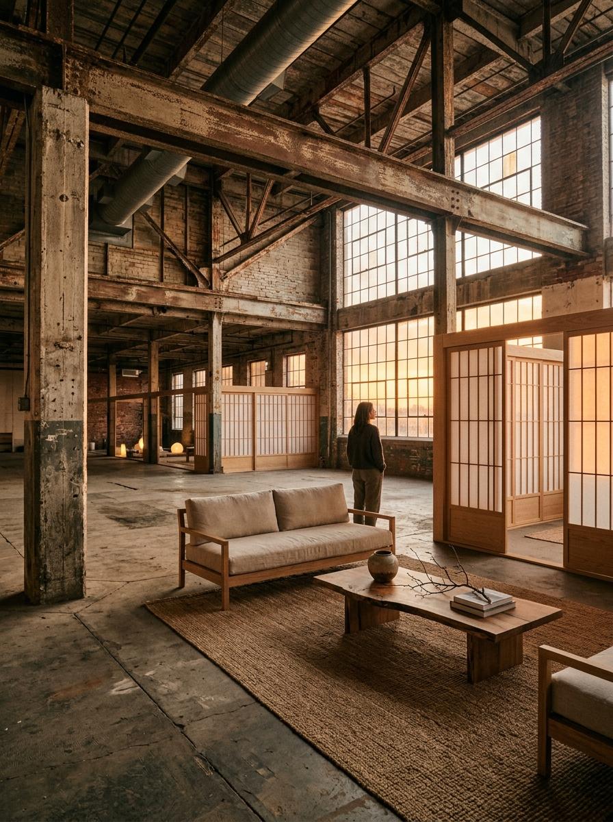 Reimagining An Industrial Space With Japandi Design