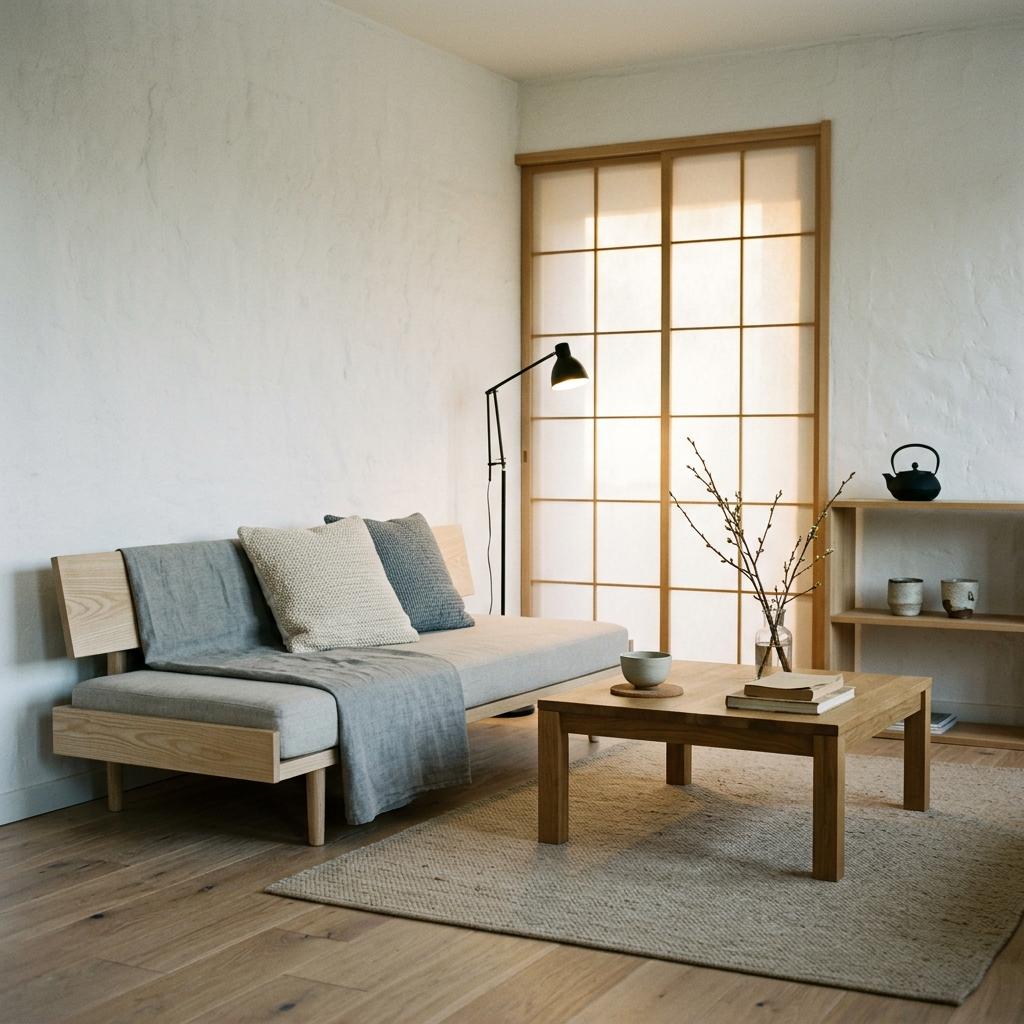 Scandinavian Simplicity Meets Japanese Zen In This Living Area