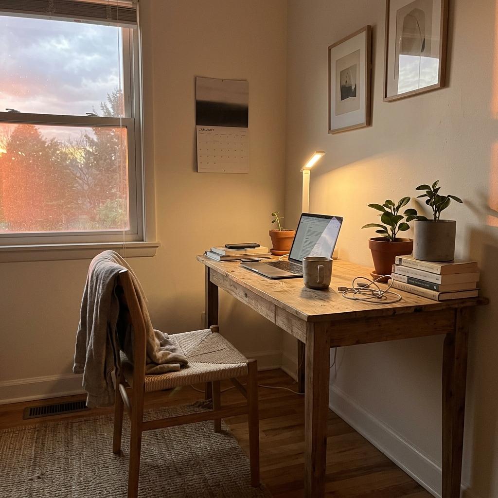Seamless Integration Of Natural Wood In A Japandi Style Office