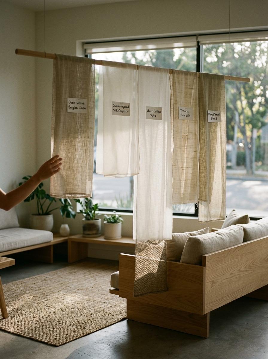 Sheer Fabric Choices For A Fashionable Japandi Living Area