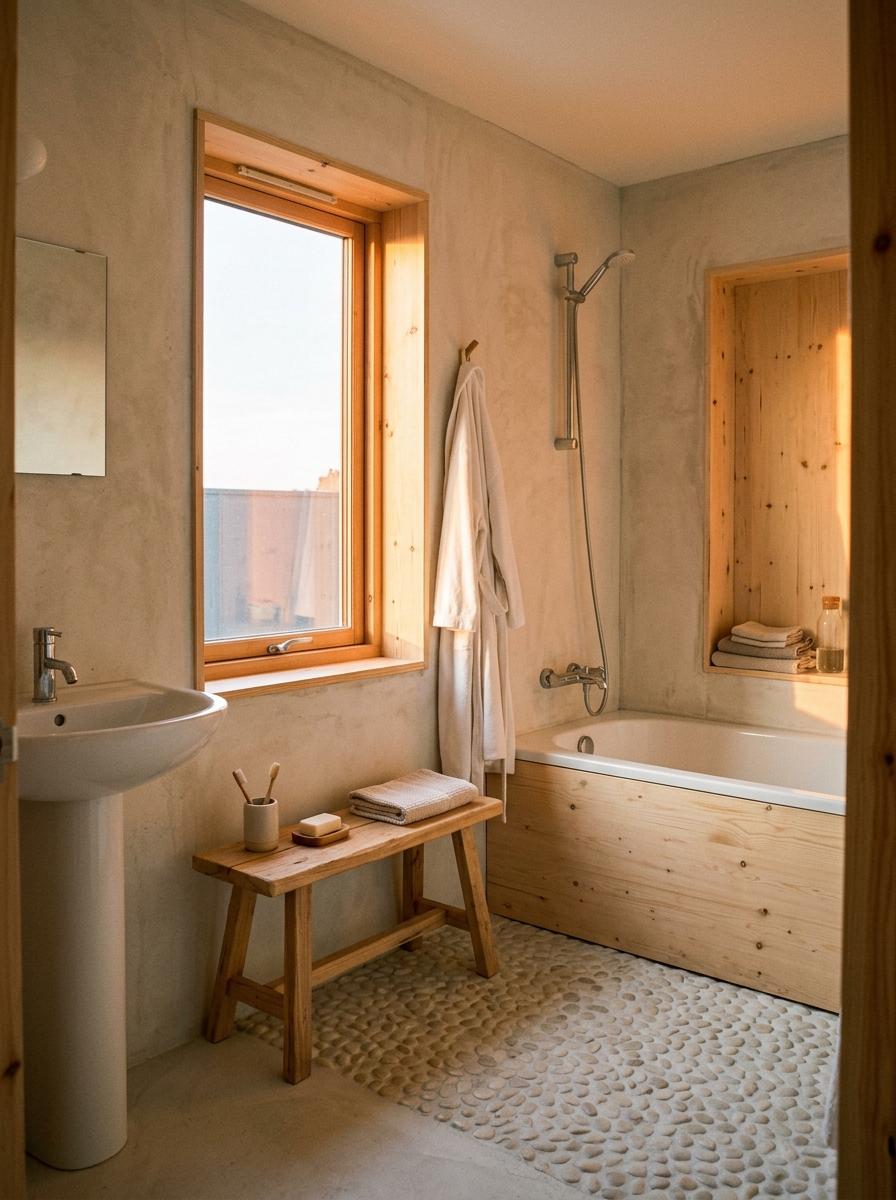 Simple Living In A Flat With A Minimalist Japandi Bathroom