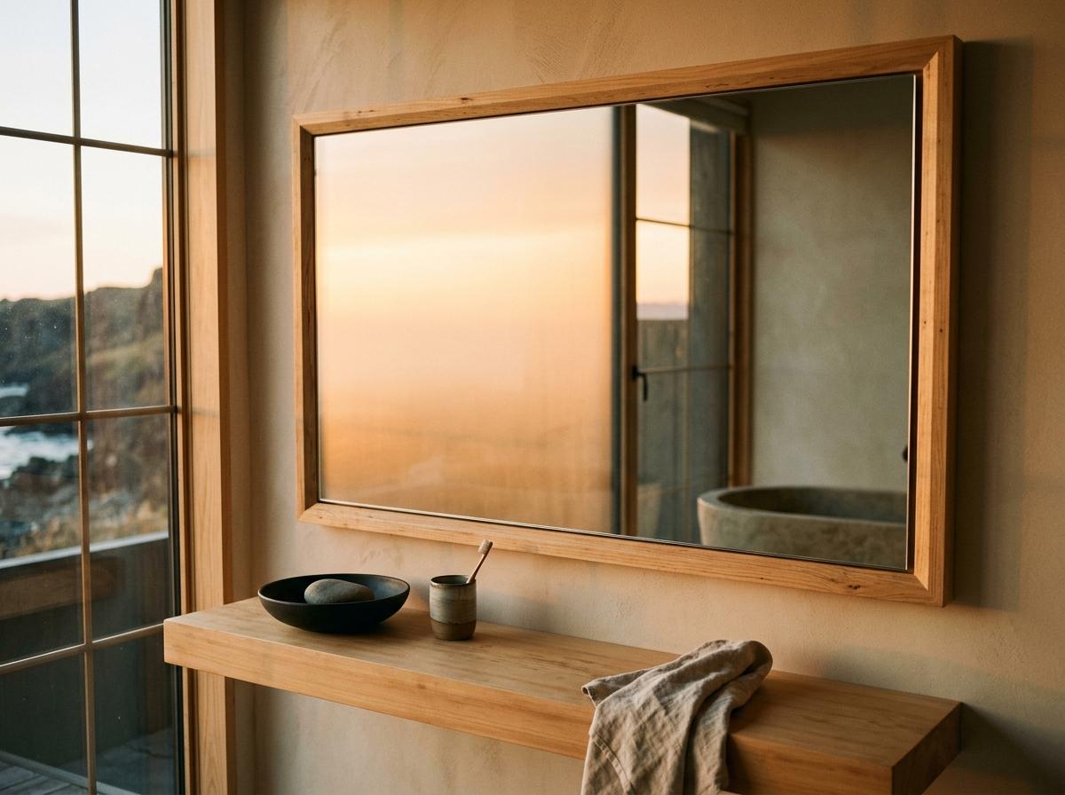 Simple Sophistication Within A Premium Japandi Bathroom Mirror