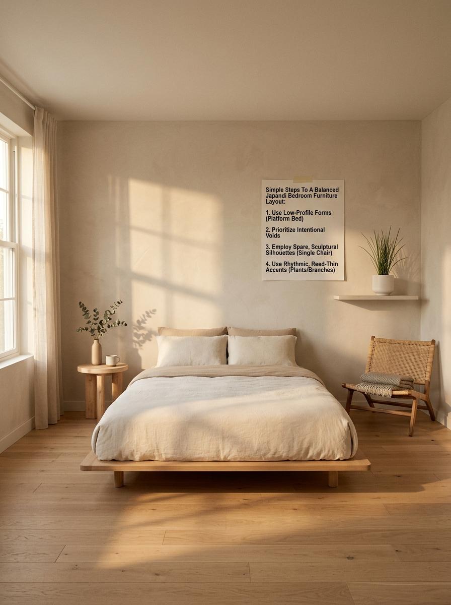 Simple Steps To A Balanced Japandi Bedroom Furniture Layout